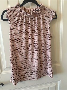 Adrianna Papell Pink Printed Ruffle Neck Sleeveless Top